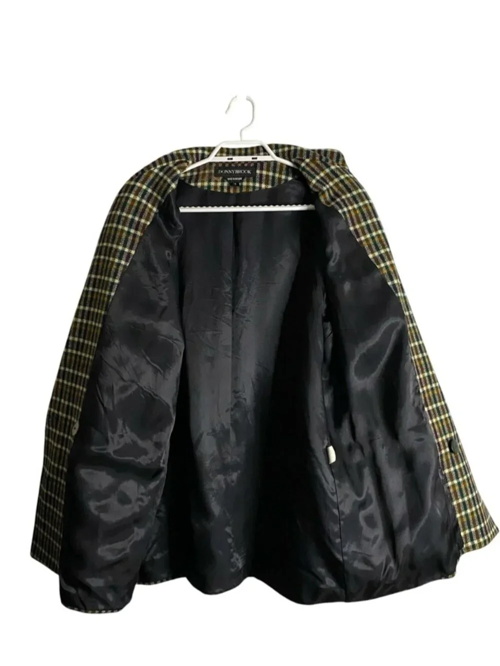 Vintage 90's Donnybrook Double-Breasted Notch Lapel Wool Plaid Blazer